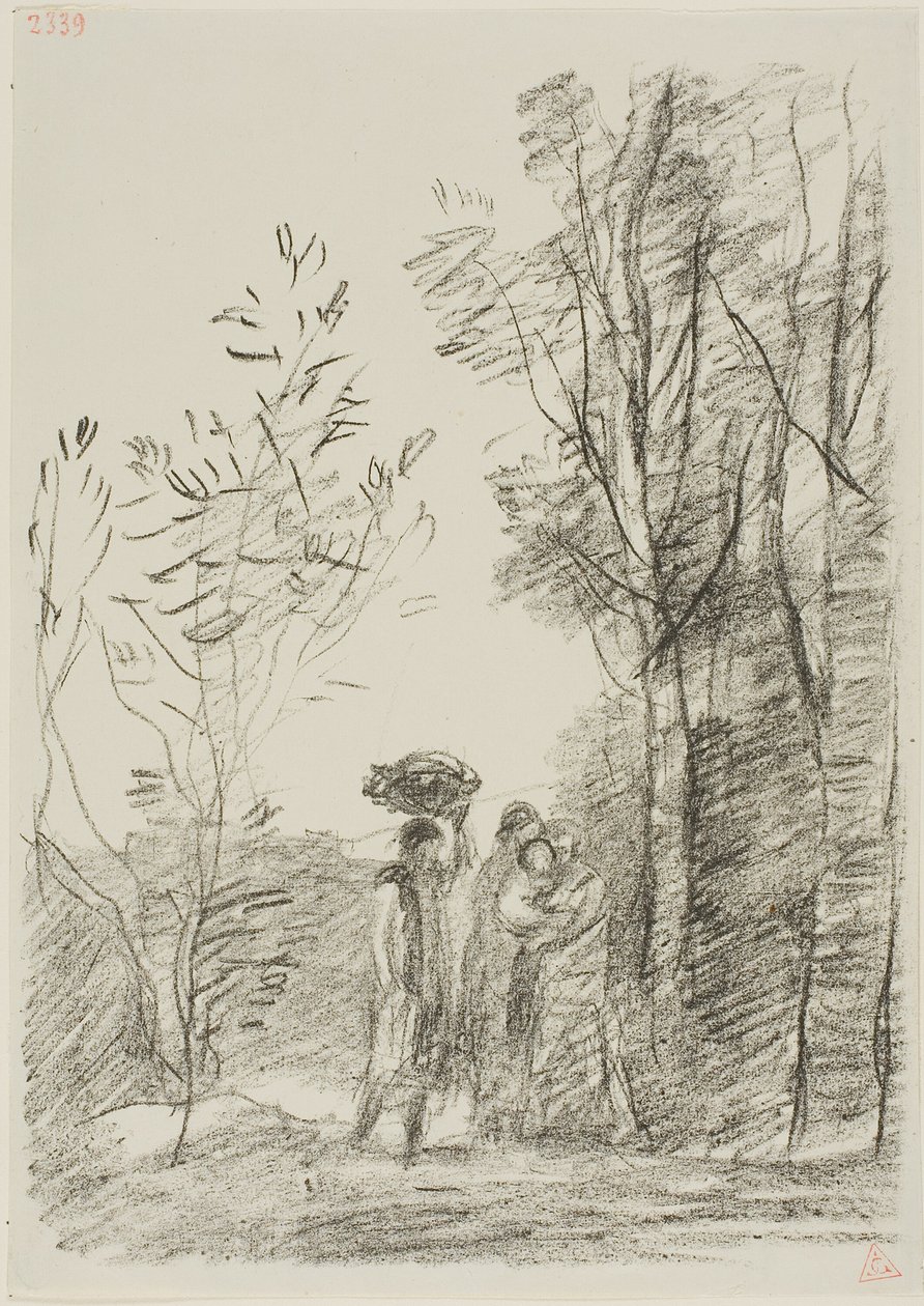 Møte i skogen av Jean Baptiste Camille Corot