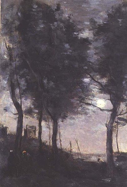 Måneskinn ved havet av Jean Baptiste Camille Corot