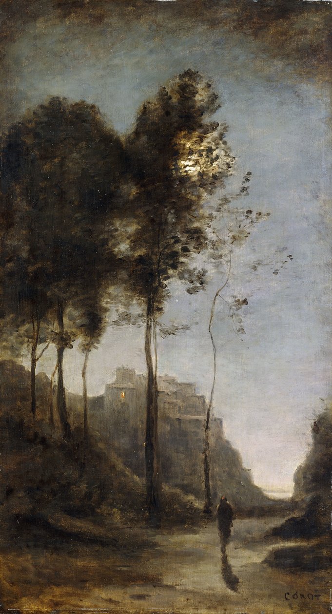 Måneskinn på kanten av Gulfen, ca. 1855-60 av Jean Baptiste Camille Corot