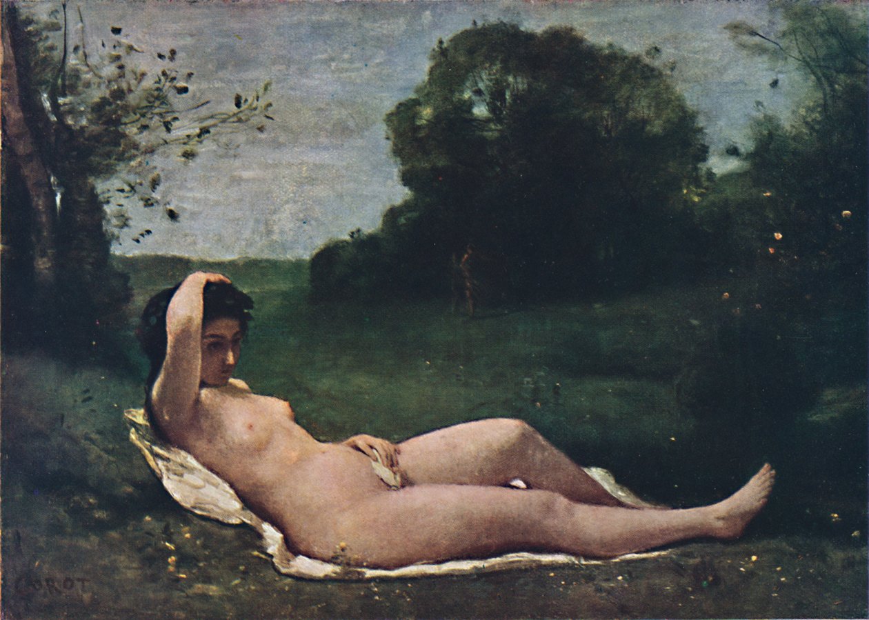 Nymfe, 1859, 1937. av Jean Baptiste Camille Corot