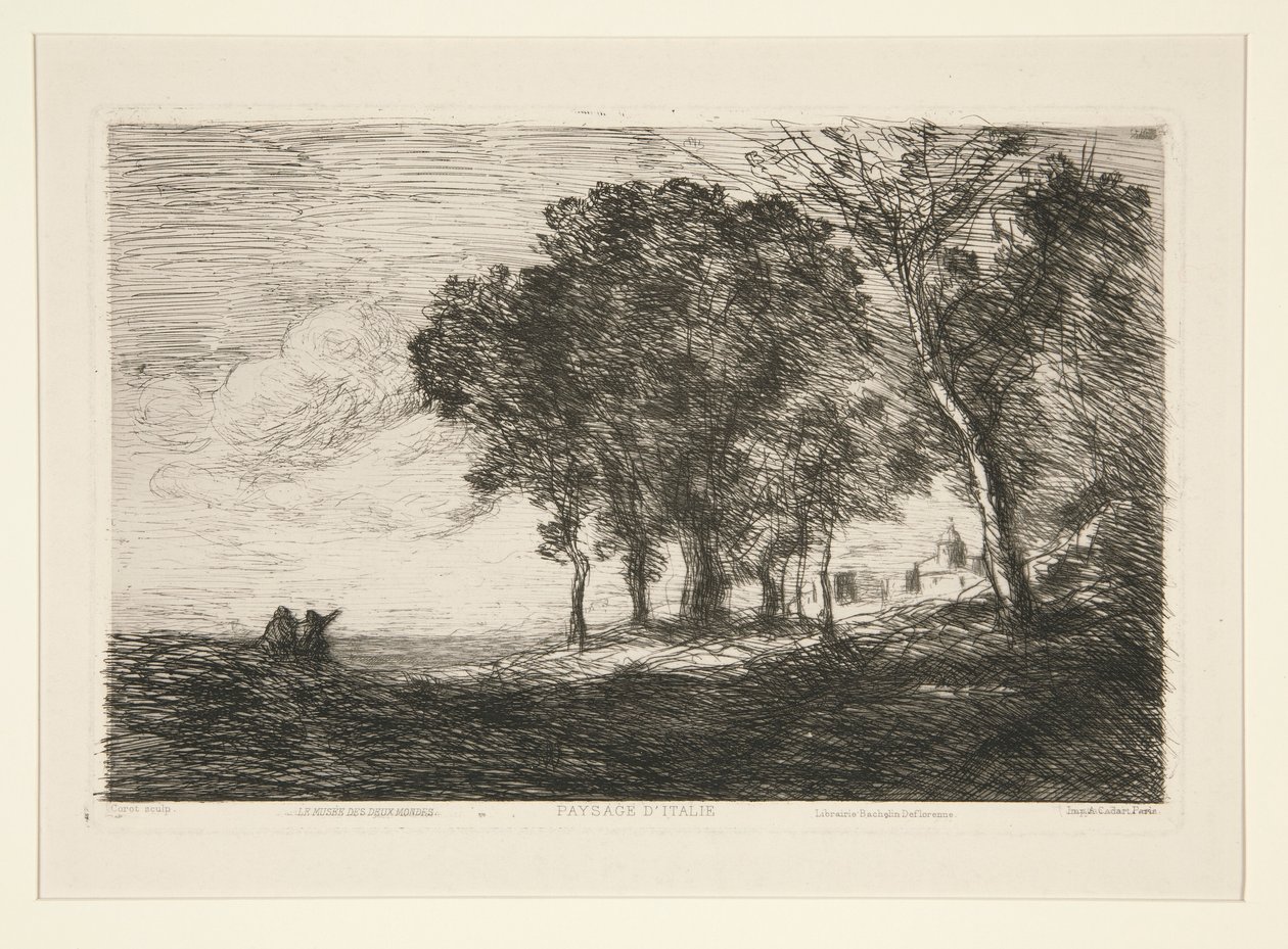 Landskap av av Jean Baptiste Camille Corot