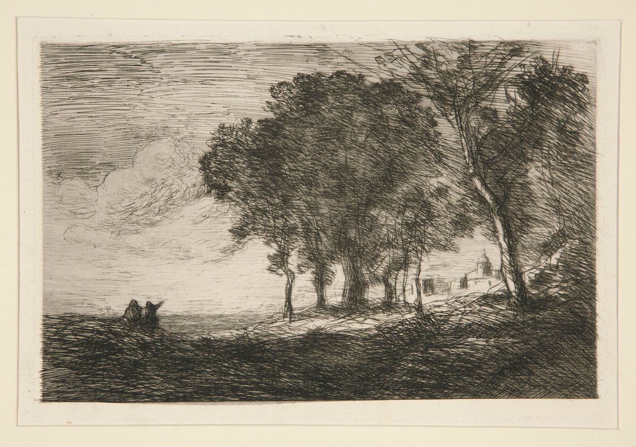 Landskap av av Jean Baptiste Camille Corot