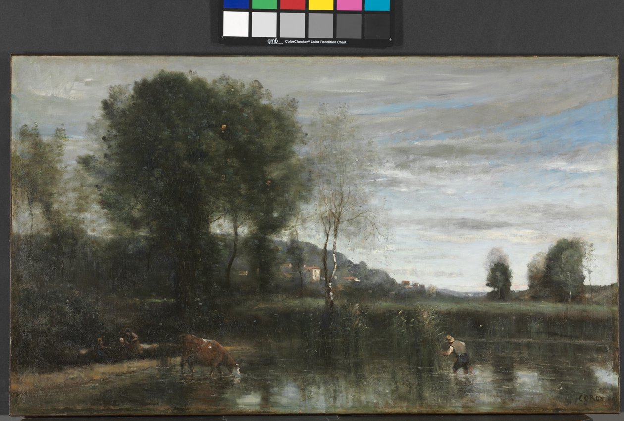 Dam ved Ville-d"Avray, sent på 1860-tallet av Jean Baptiste Camille Corot