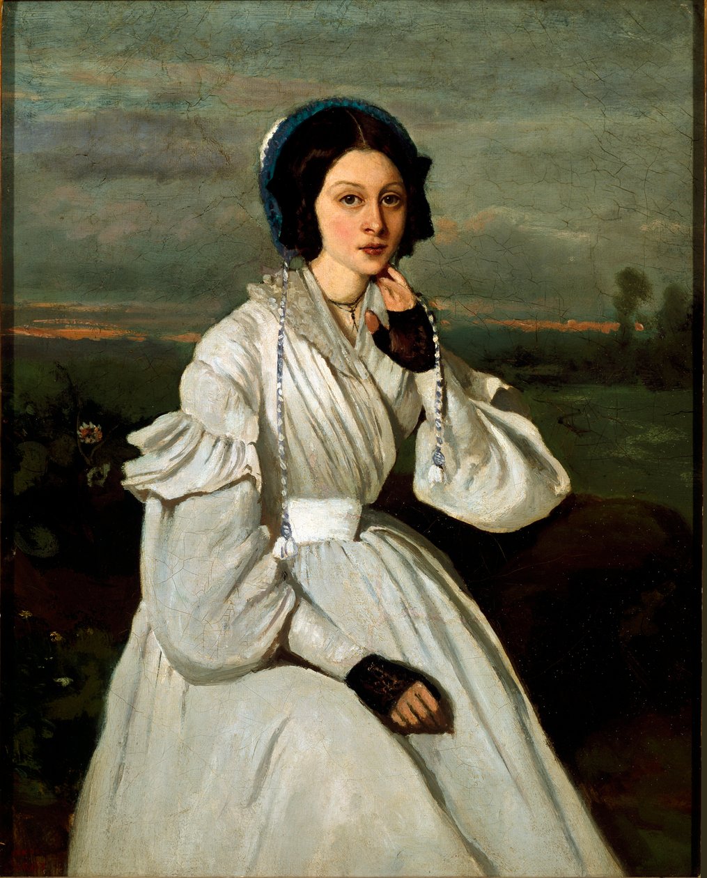 Portrett av Louise Claire Sennegon, fremtidig Madame Charmois. Maleri av Jean Baptiste Camille Corot (1796-1875) av Jean Baptiste Camille Corot