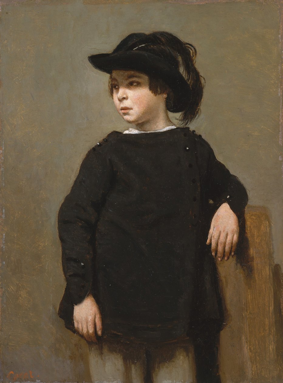Portrett av et barn, ca. 1835. av Jean Baptiste Camille Corot