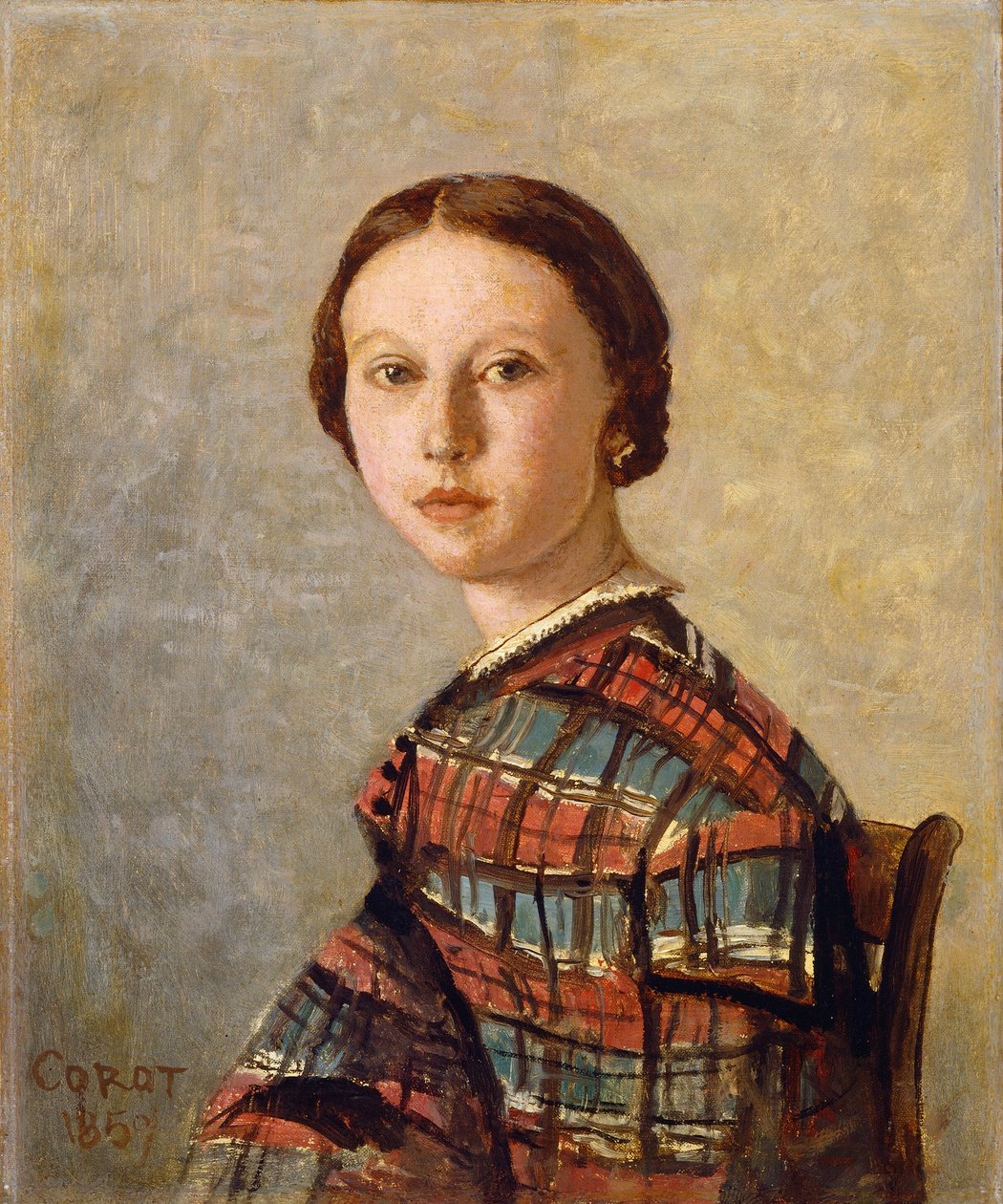 Portrett av en ung jente, 1850 eller 1859. av Jean Baptiste Camille Corot