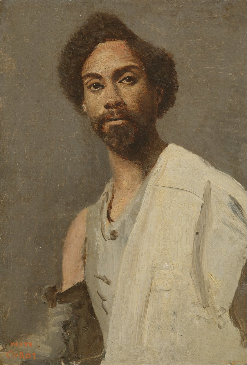 Portrett av en abyssinisk mann av Jean Baptiste Camille Corot