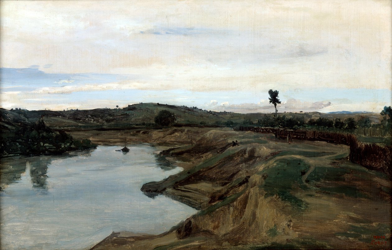 Chicks Walk, The Roman Campagna, 1826-1828 av Jean Baptiste Camille Corot