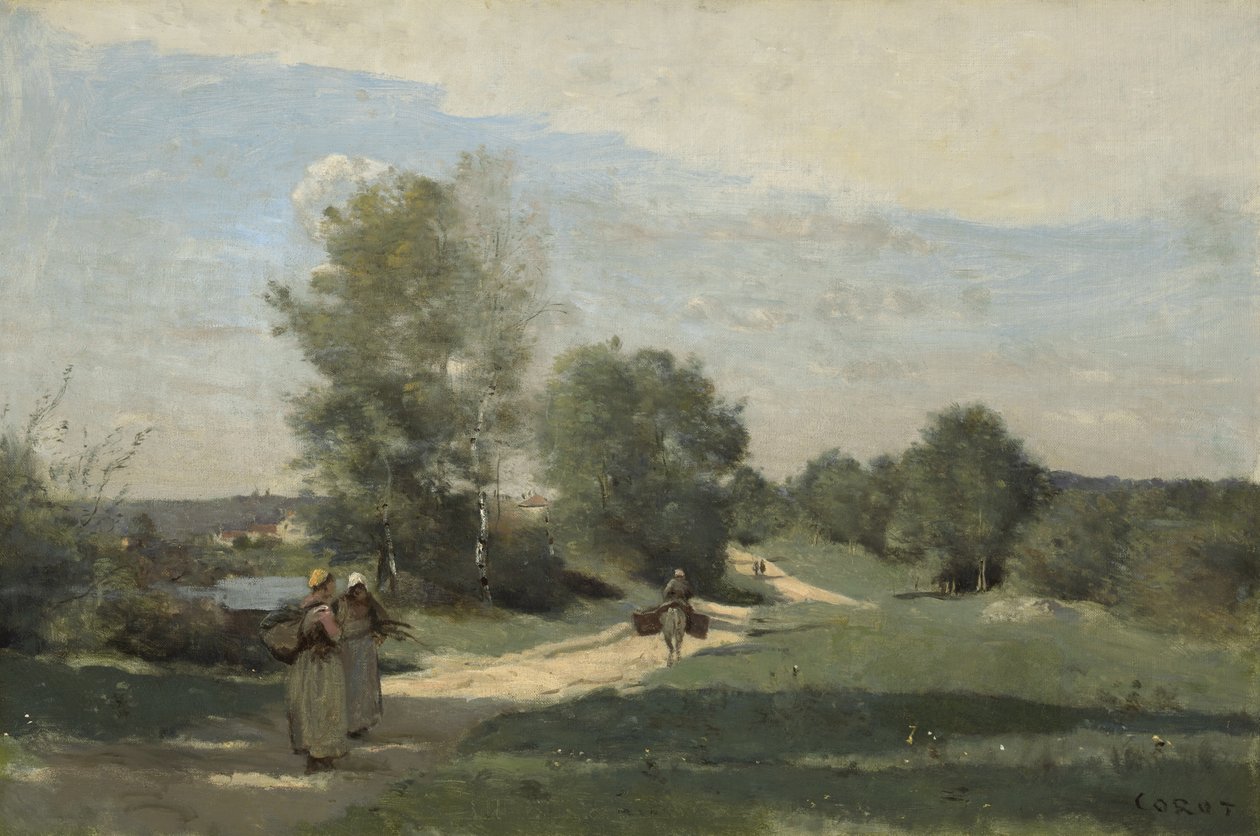 Veien ved vannet, ca. 1865?-70 av Jean Baptiste Camille Corot