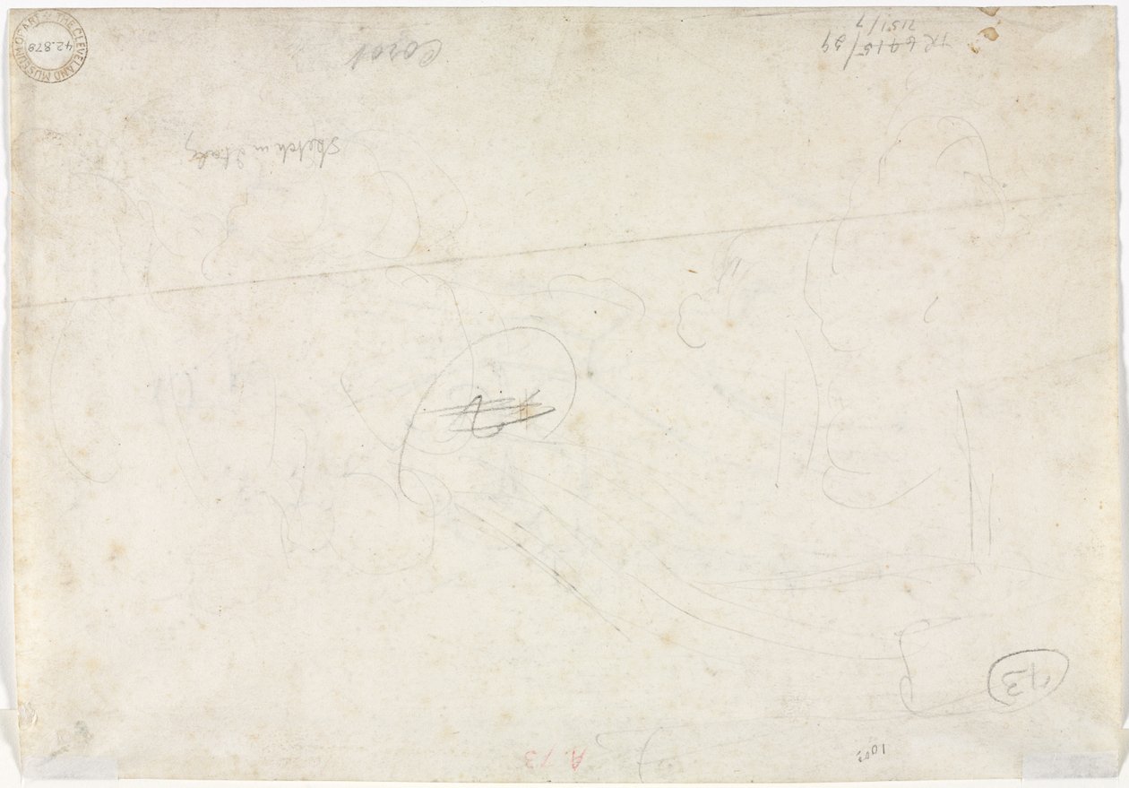 Skisse for et landskap verso, 1827. av Jean Baptiste Camille Corot