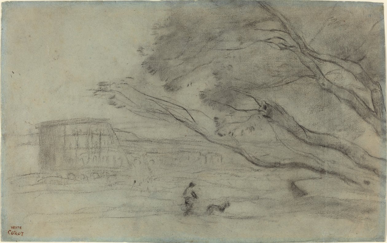 Suvenir: Romersk landskap med Colosseum av Jean Baptiste Camille Corot