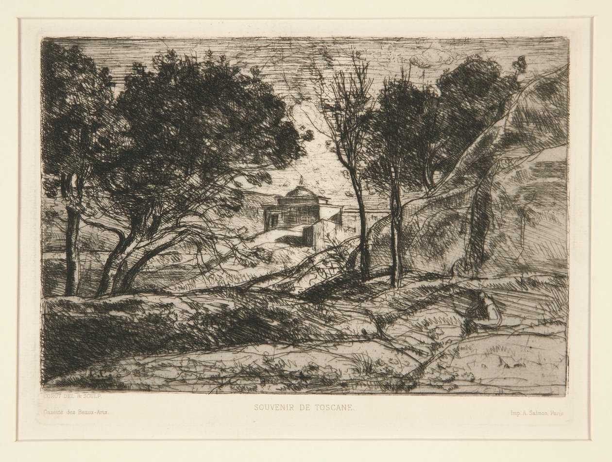 Souvenir de Toscane (minne fra Toscana) av Jean Baptiste Camille Corot