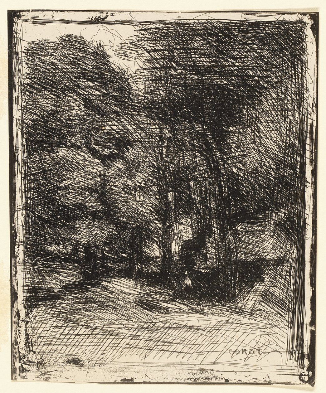 Souvenir av Bas-Bréau av Jean Baptiste Camille Corot