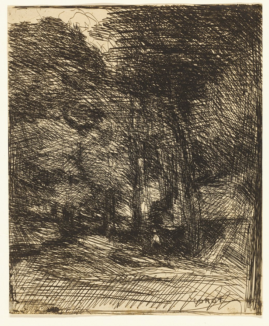 Souvenir av Bas-Bréau av Jean Baptiste Camille Corot