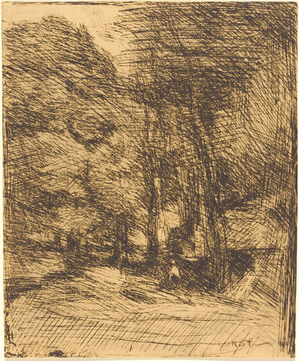 Souvenir av Bas-Breau av Jean Baptiste Camille Corot
