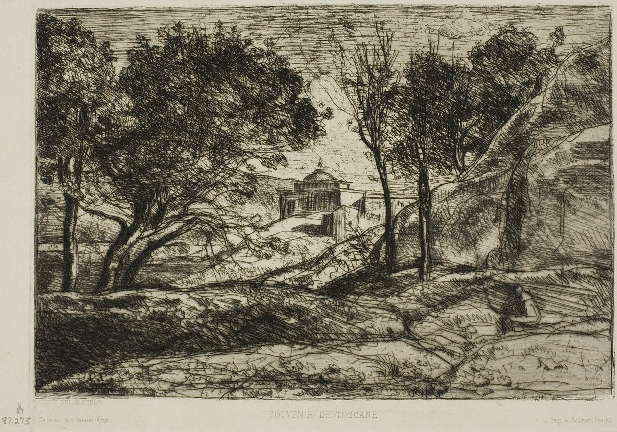 Suvenir fra Toscana av Jean Baptiste Camille Corot