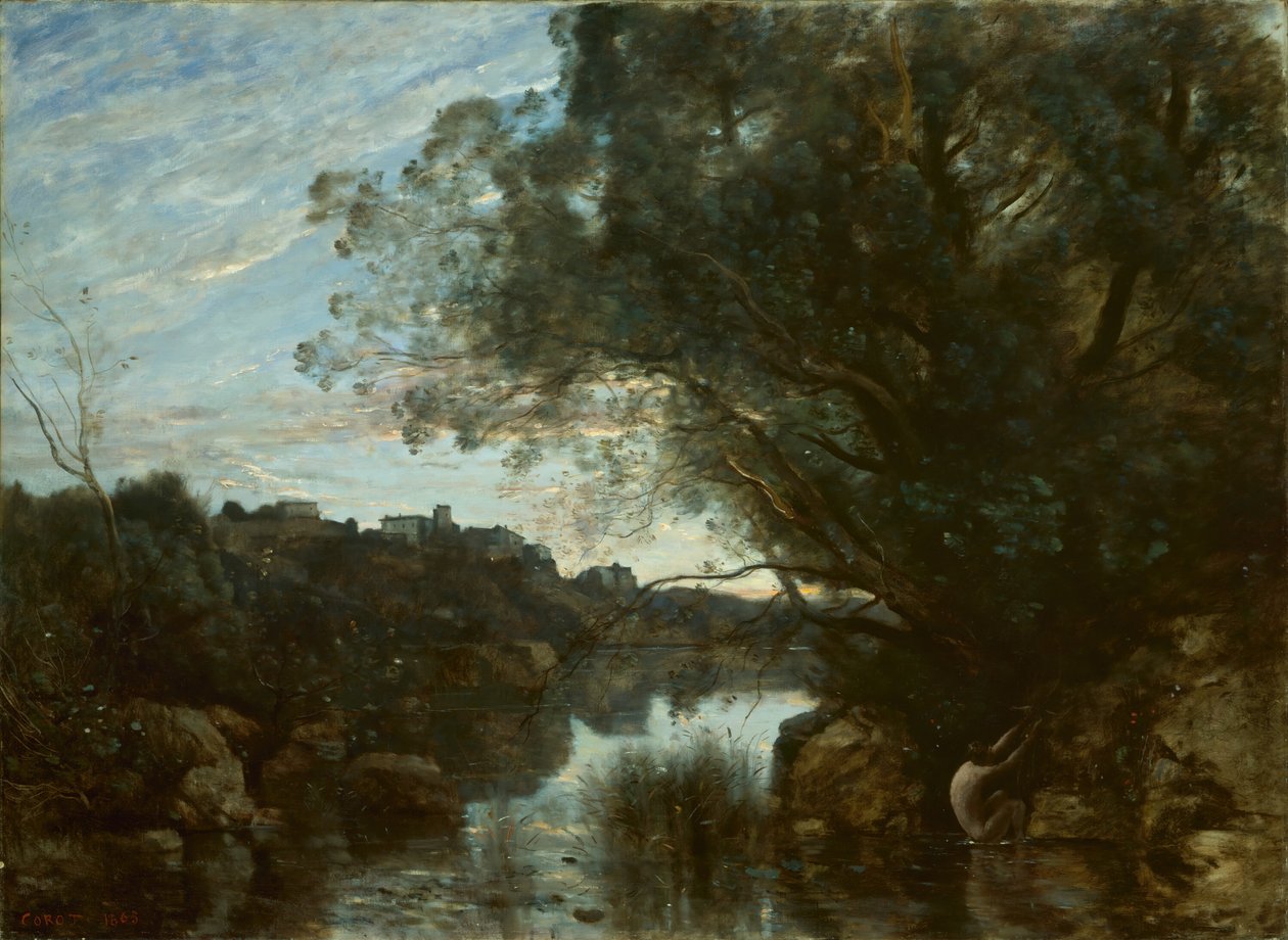 Suvenir fra omgivelsene ved Lake Nemi, 1865. av Jean Baptiste Camille Corot