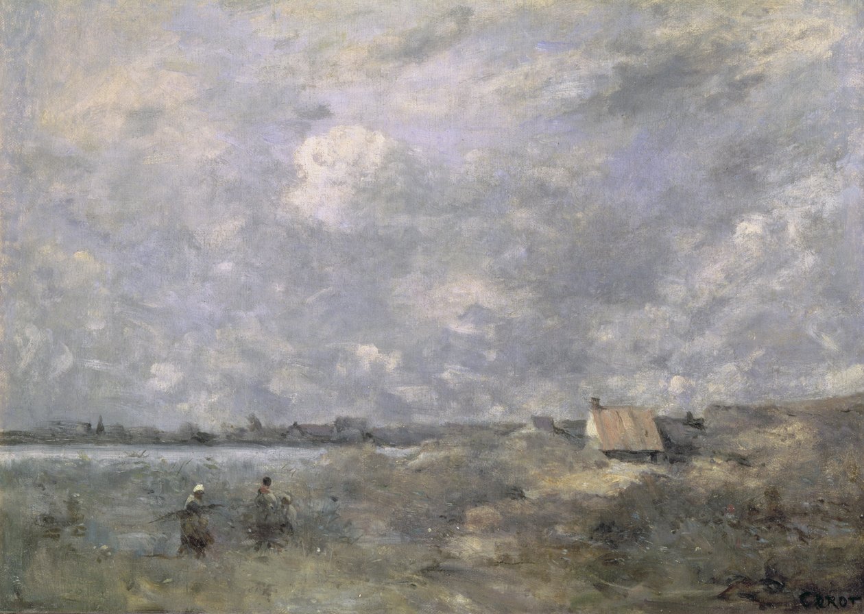 Stormfullt vær, Pas de Calais, ca. 1870 (olje på lerret) av Jean Baptiste Camille Corot