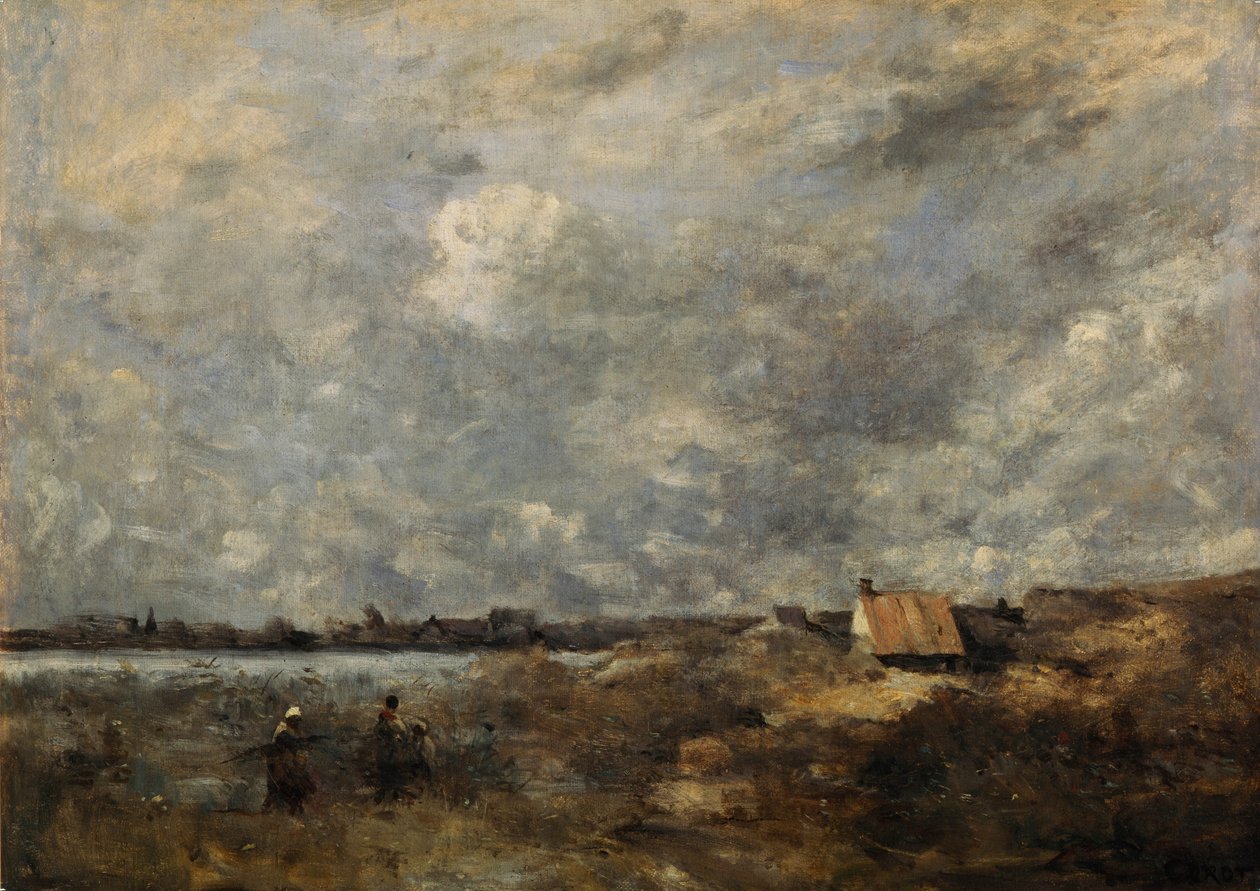 Stormfullt vær. Pas de Calais, ca. 1870 av Jean Baptiste Camille Corot