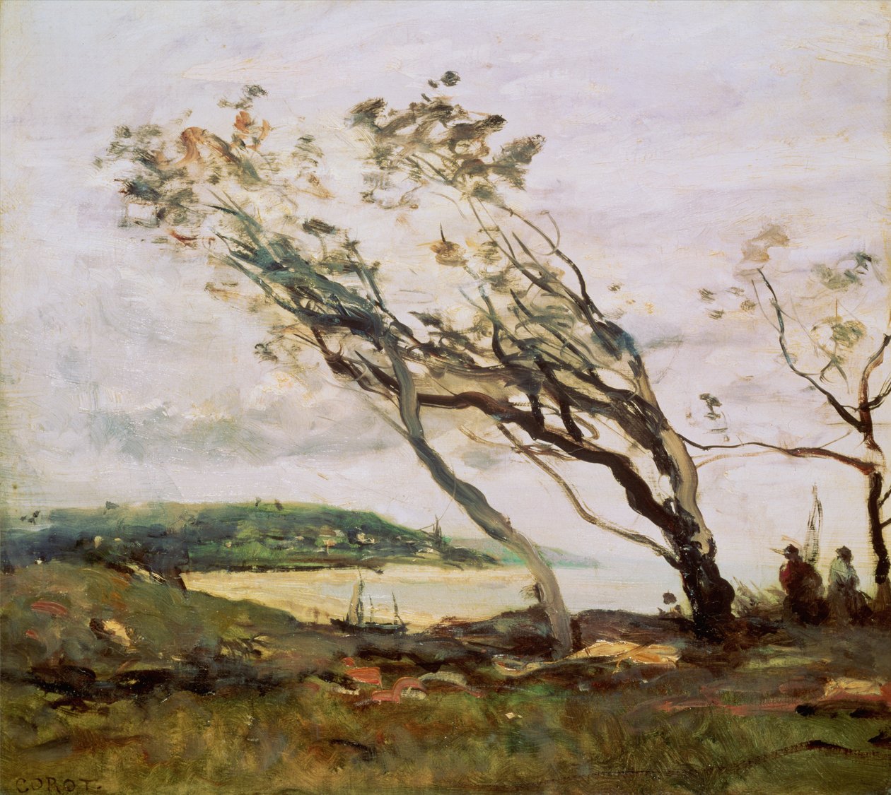 Stormfull dag på Kanalen av Jean Baptiste Camille Corot