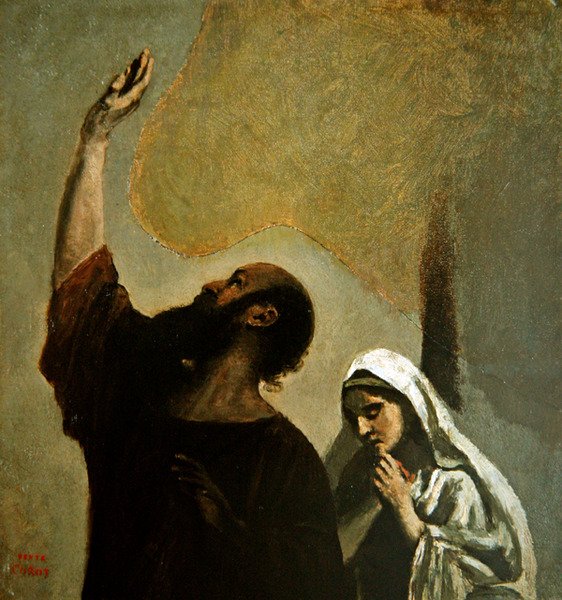 Kristi dåp (olje på lerret) av Jean Baptiste Camille Corot