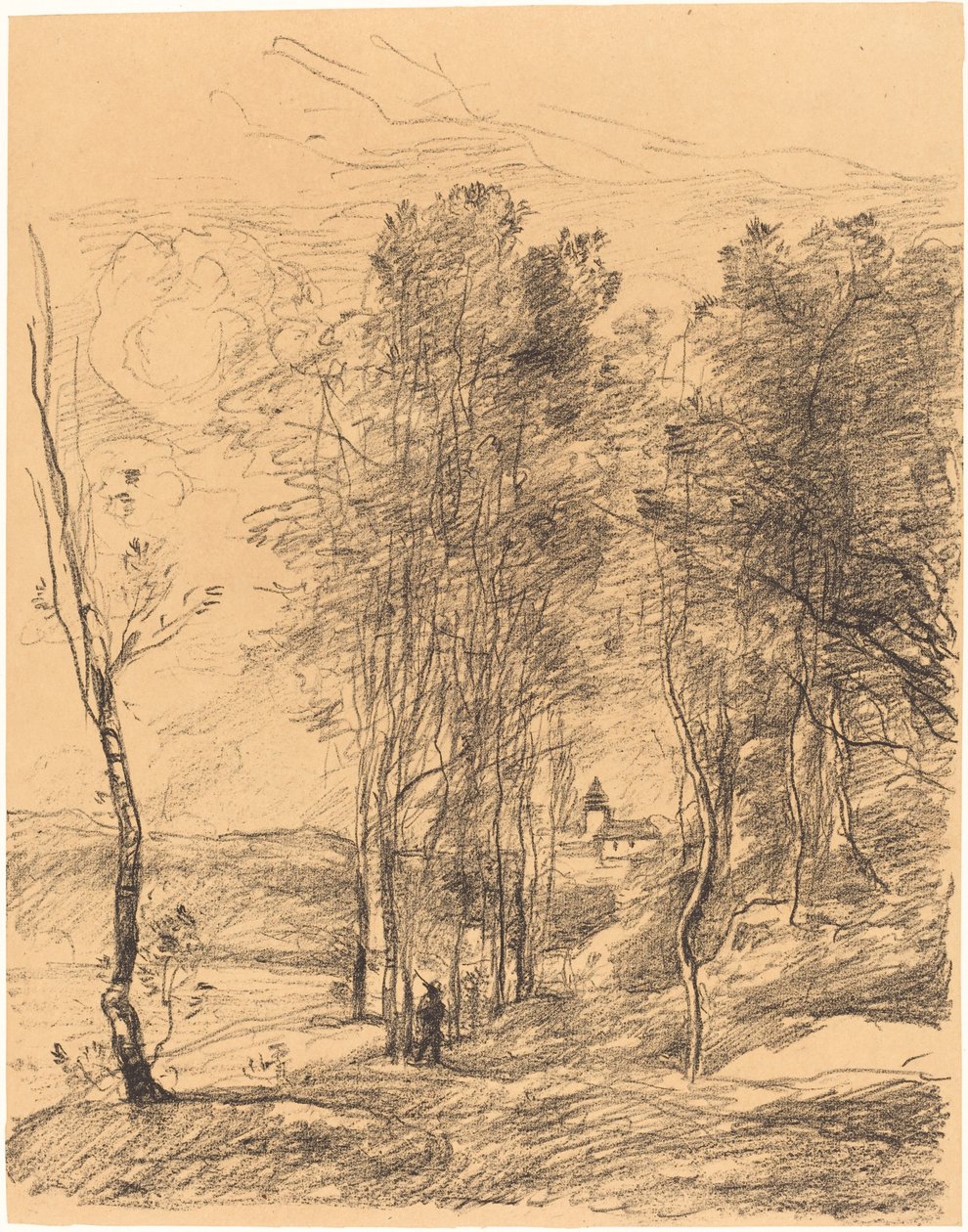 Klokketårnet i St. Nicolas-Lez-Arras Le Clocher de St. Nicolas-Lez-Arras, 1871. av Jean Baptiste Camille Corot