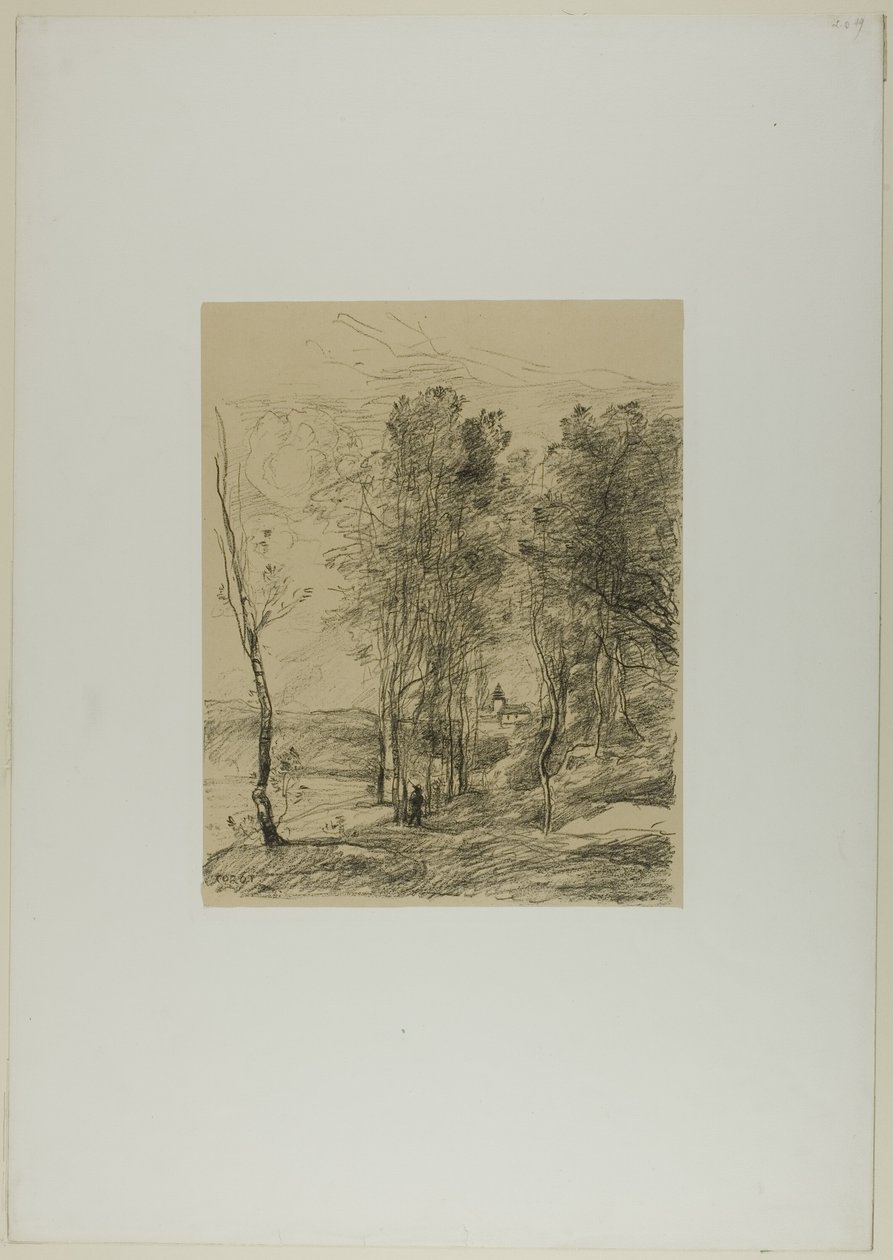 Klokketårnet i St. Nicolas-lez-Arras av Jean Baptiste Camille Corot