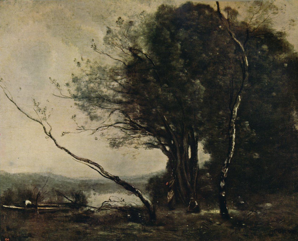 Det bøyde treet, 1855-1860, c1915 av Jean Baptiste Camille Corot