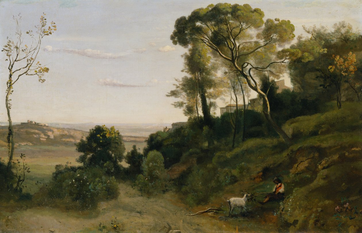 Landsbygda nær Napoli (olje på lerret) av Jean Baptiste Camille Corot