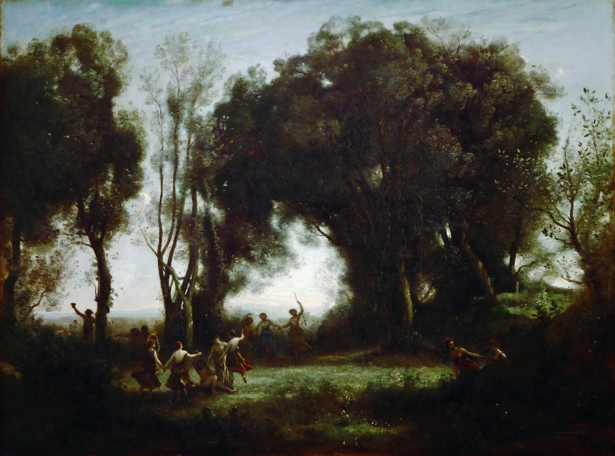 Nymfenes dans av Jean Baptiste Camille Corot