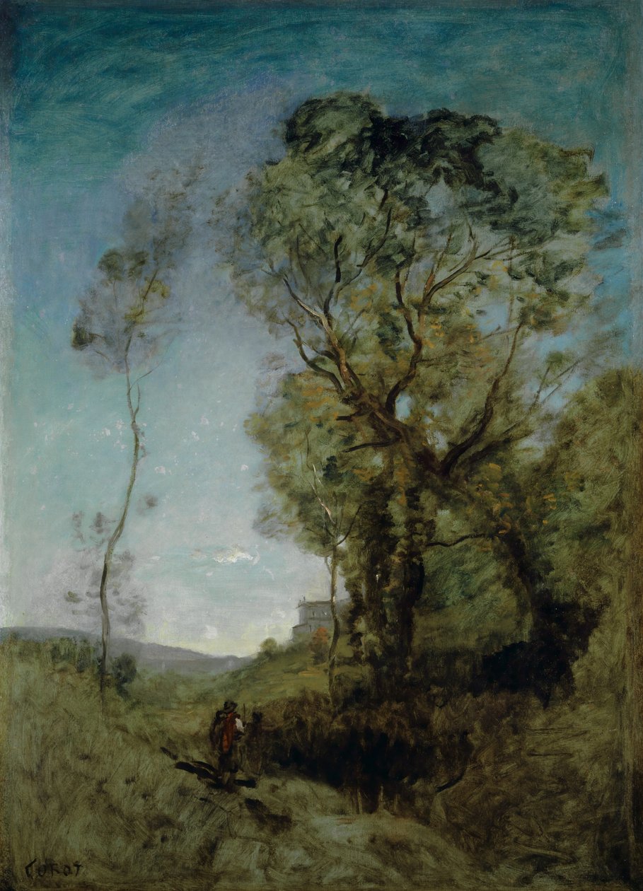 Den italienske villaen bak Pines, 1855-65 av Jean Baptiste Camille Corot