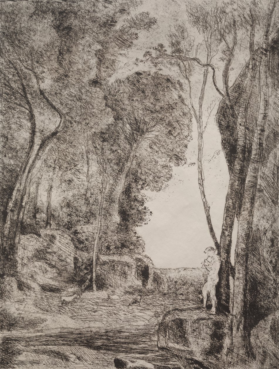 Den lille hyrden av Jean Baptiste Camille Corot