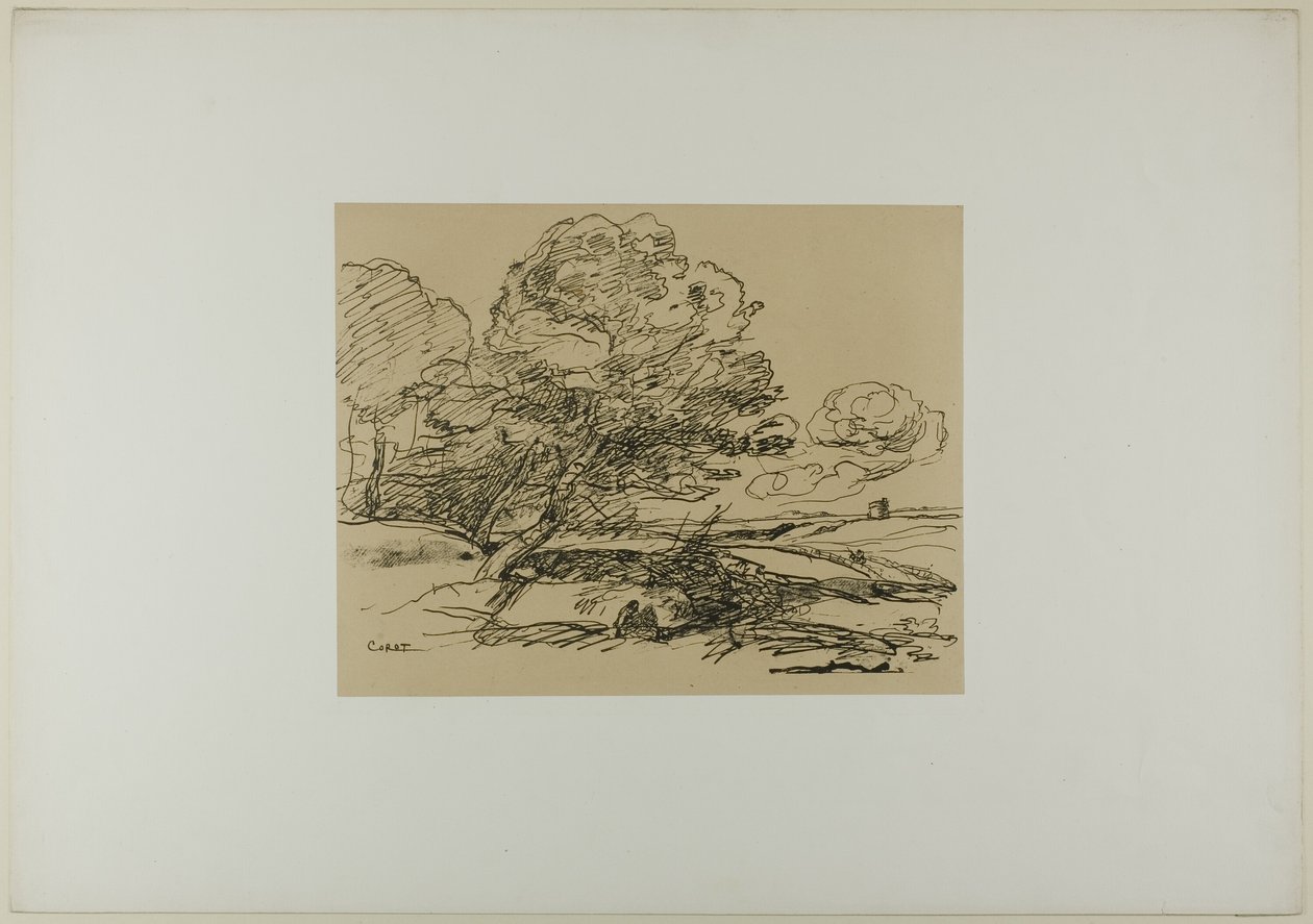 Det ensomme tårnet av Jean Baptiste Camille Corot