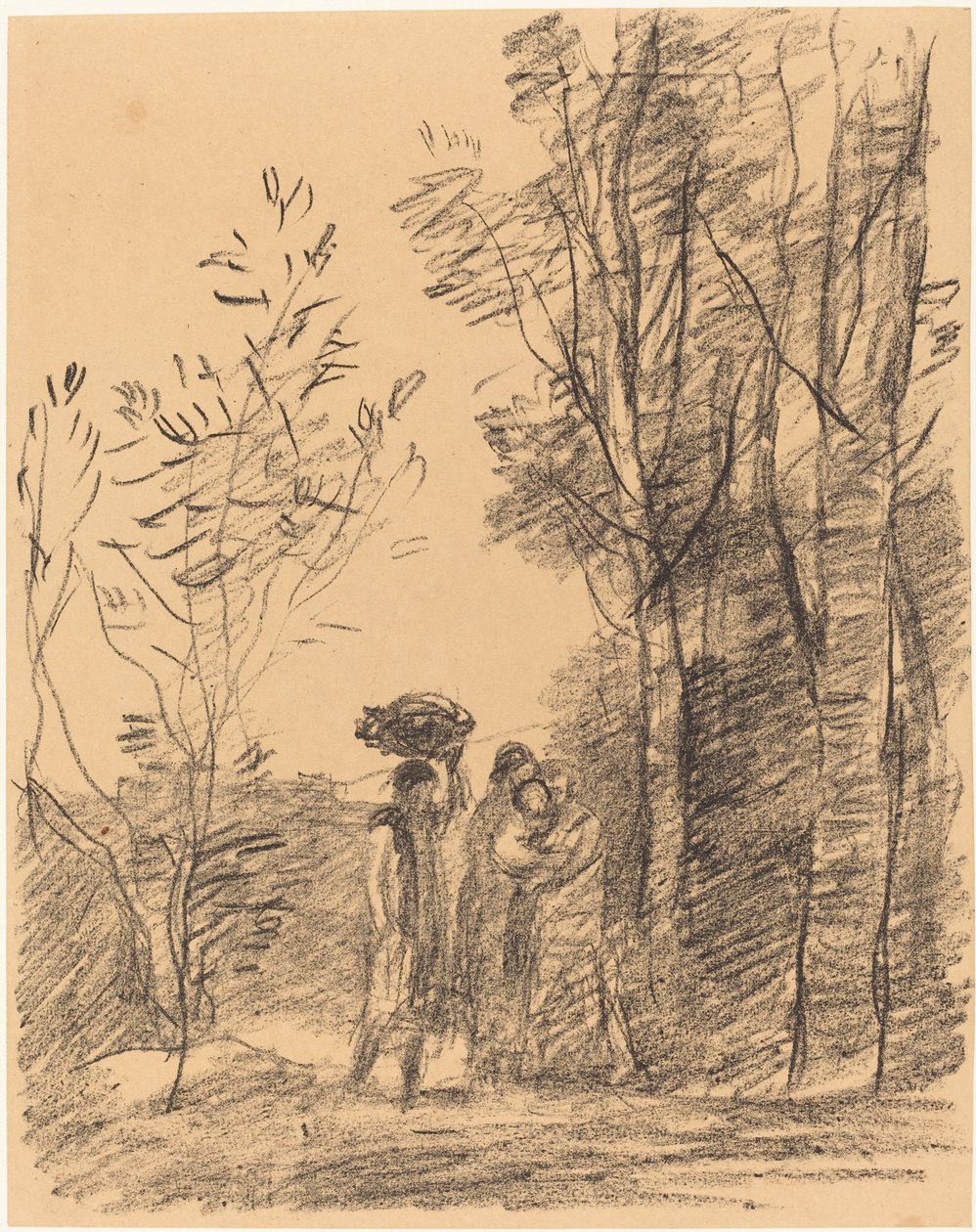Møtet i skogen La Rencontre du bosquet, 1871. av Jean Baptiste Camille Corot