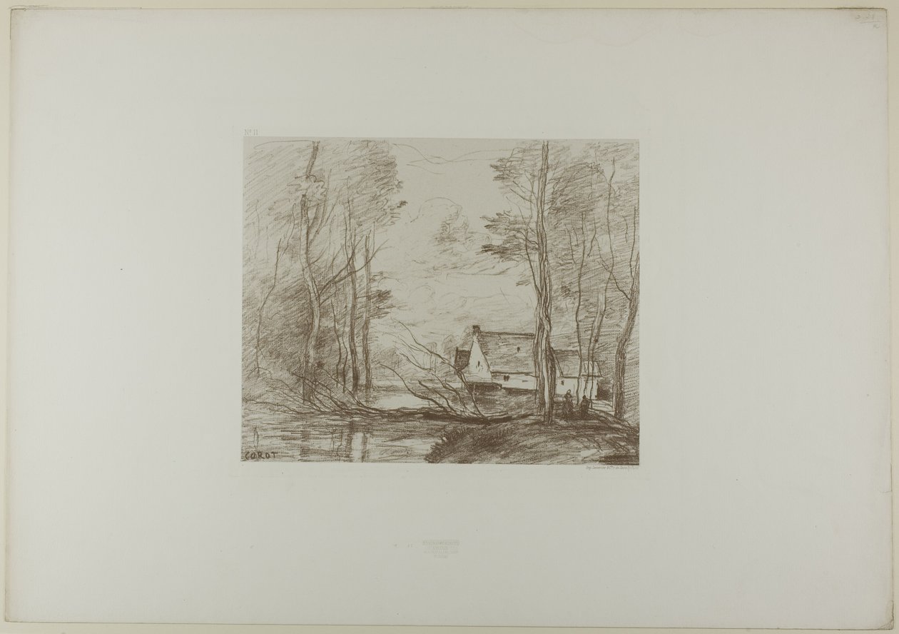 The Mill at Cuincy, nær Douai av Jean Baptiste Camille Corot