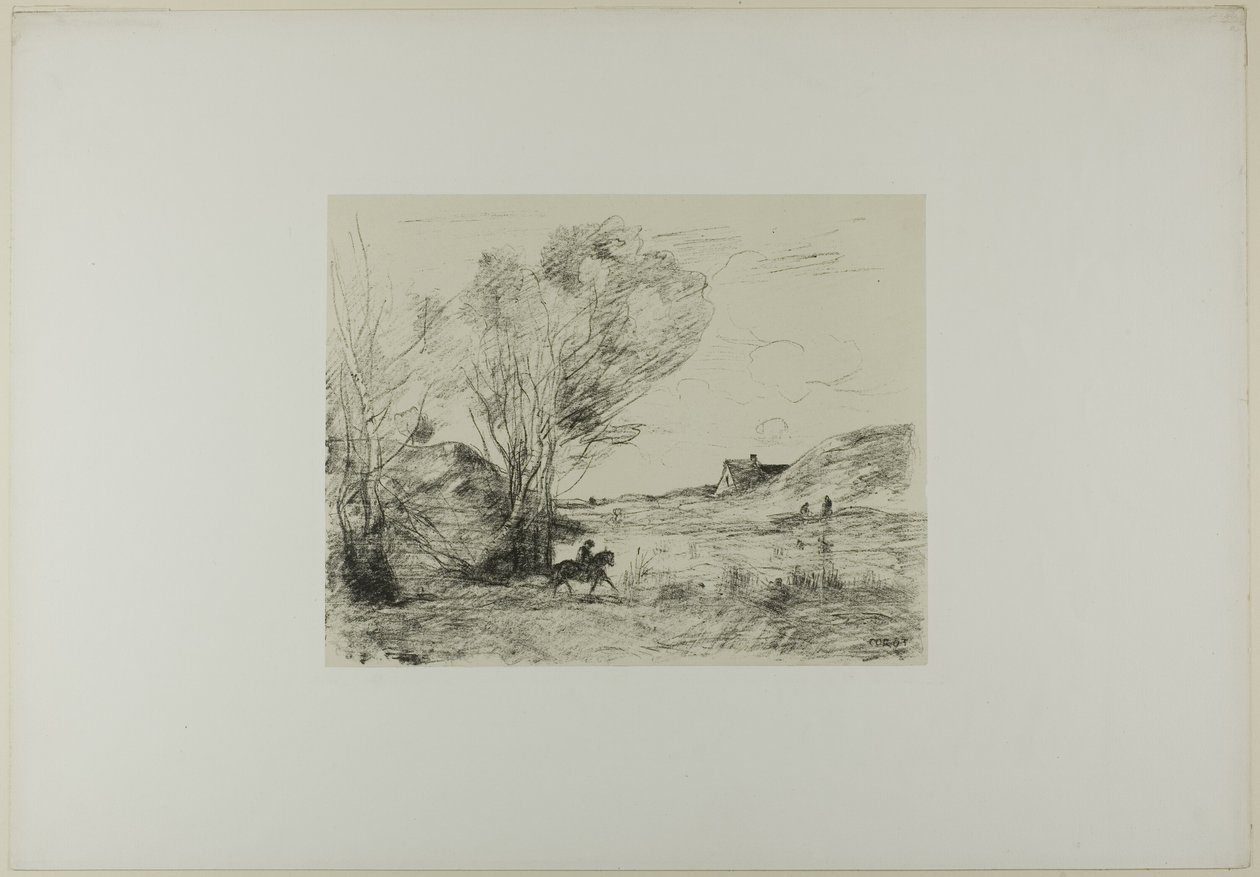 Rytteren i sivet av Jean Baptiste Camille Corot