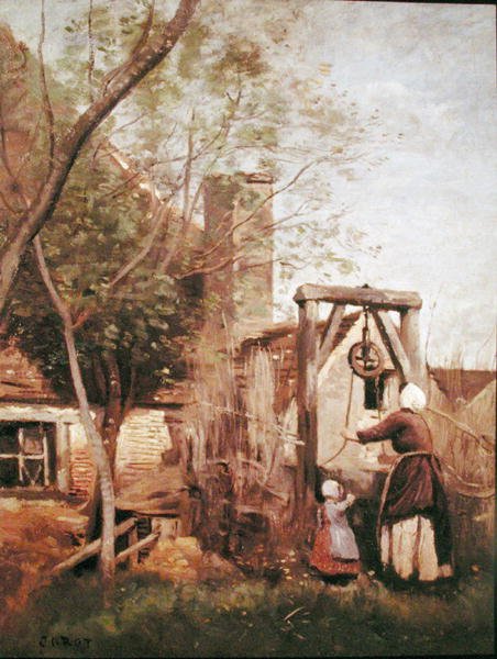 Brønnen av Jean Baptiste Camille Corot