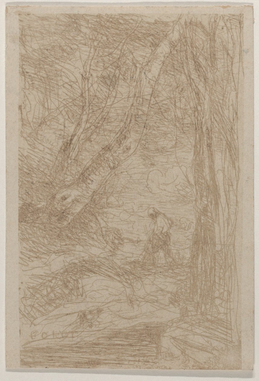Vedhoggeren til Rembrandt Le Bucheron de Rembrandt, mai 1853. av Jean Baptiste Camille Corot