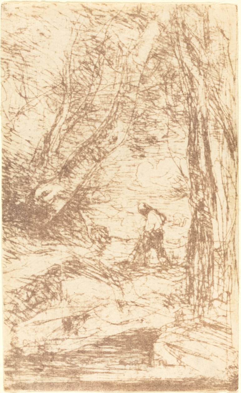 Vedhoggeren til Rembrandt Le Bucheron de Rembrandt, 1853. av Jean Baptiste Camille Corot