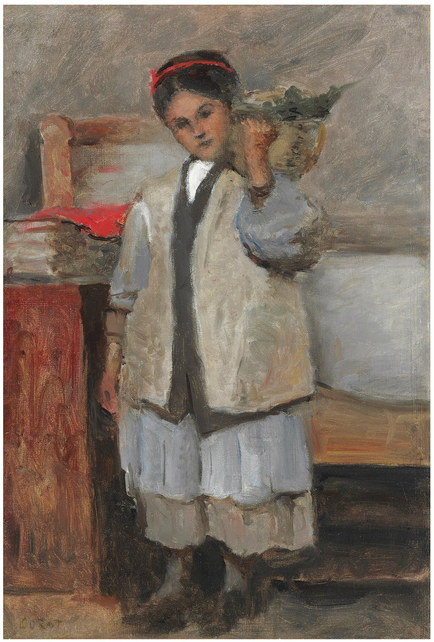 The Young Seraphine kledd i Corots vest av Jean Baptiste Camille Corot