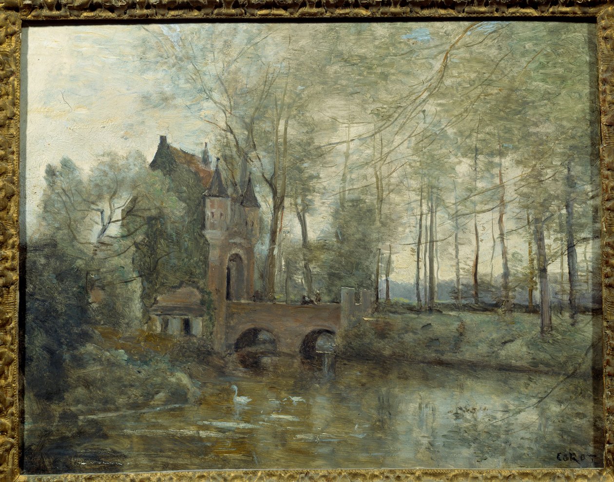 Wagnouville-slottet. Maleri av Camille Corot (1796-1875) av Jean Baptiste Camille Corot