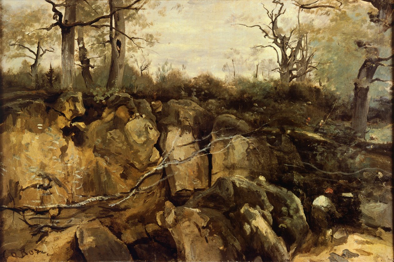 Utkanten av Fontainebleau-skogen, av Jean-Baptiste-Camille Corot (1796-1875). av Jean Baptiste Camille Corot