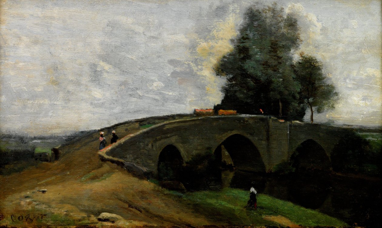 Den gamle broen av Jean Baptiste Camille Corot
