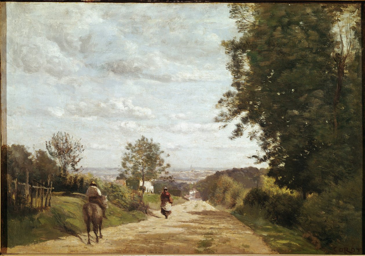 Veien til Sevres (olje på lerret av Jean Baptiste Camille Corot