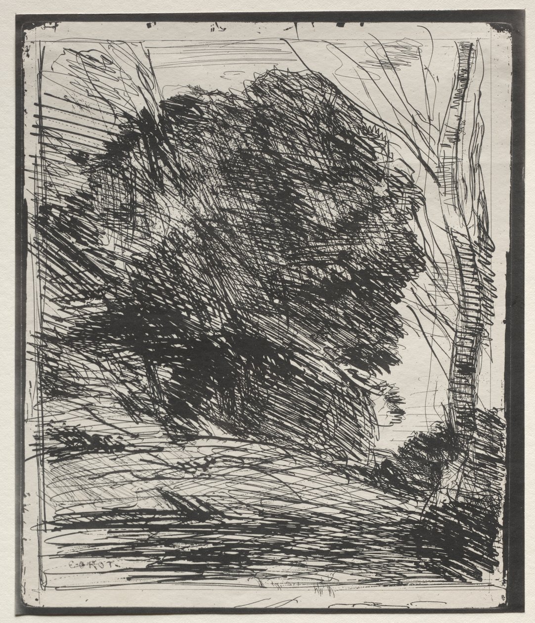 Trær på fjellet av Jean Baptiste Camille Corot