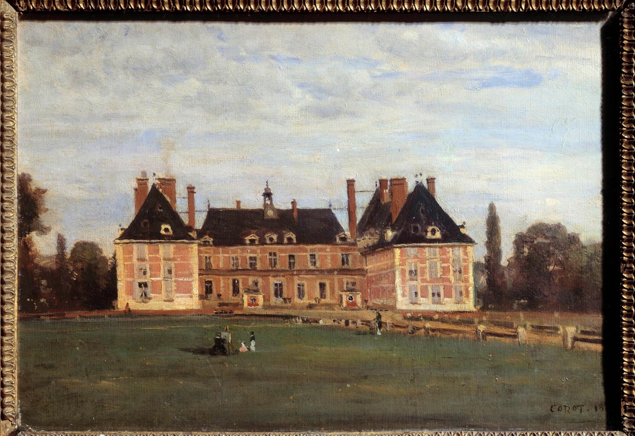 Utsikt over slottet til Marie Caroline, hertuginne av Berry a Rosny, i Yvelines-maleriet av Camille Corot (1796-1875) 1840 Søn. 0,24x0,35 m av Jean Baptiste Camille Corot