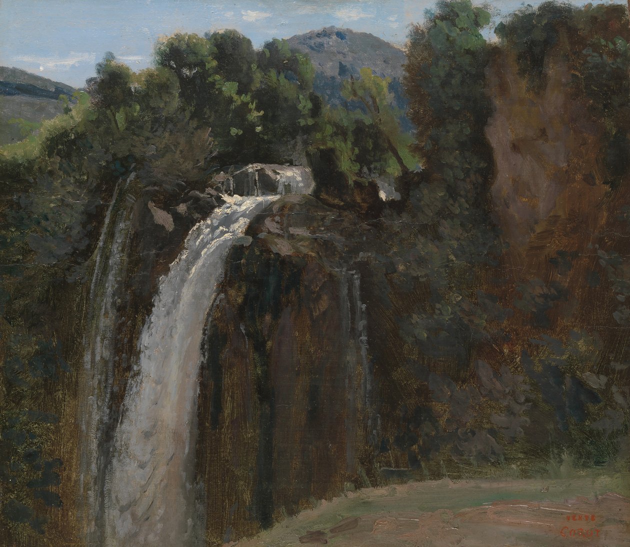 Foss ved Terni, 1826. av Jean Baptiste Camille Corot
