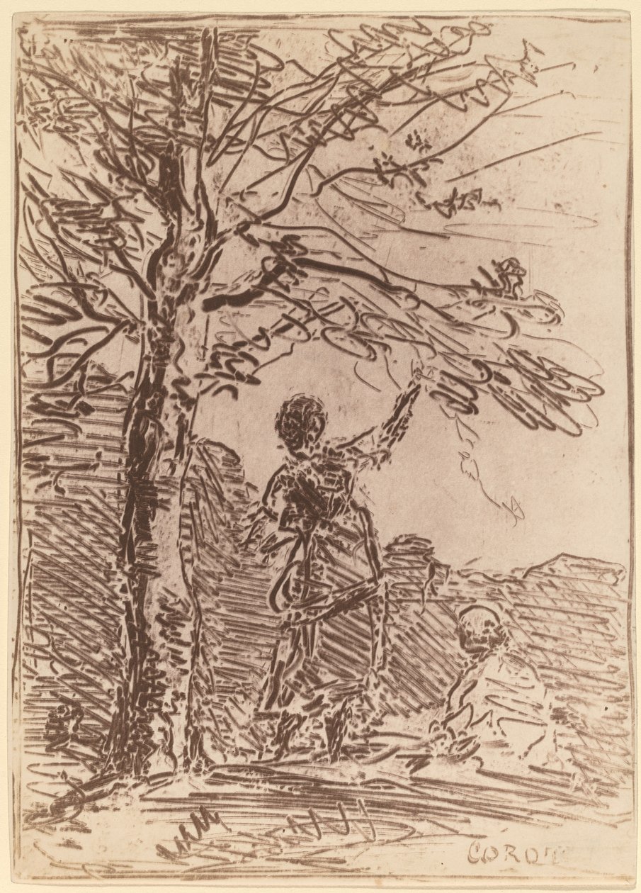 Ung kvinne og død La Jeune Fille et la Mort, 1854. av Jean Baptiste Camille Corot