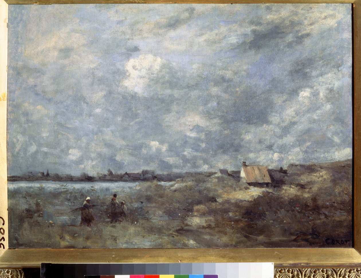 ""storm til sjøs i Pas de Calais"" (stormfullt vær. Pas de Calais) Maleri av Camille Corot (1796-1875) rundt 1870 Pouchkine Museum, Moskva av Jean Baptiste Camille Corot