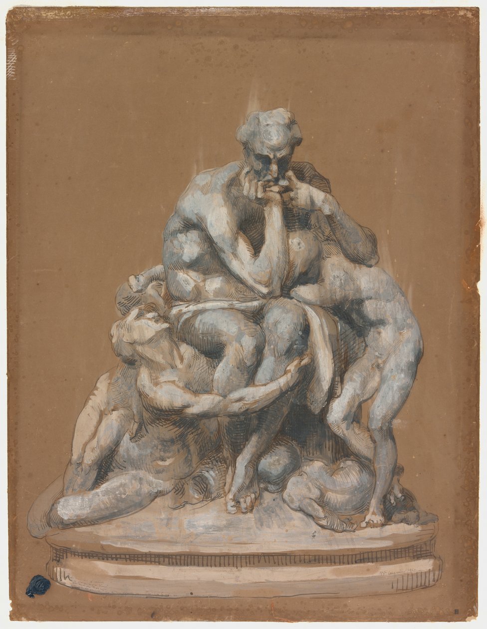Studie for skulpturen Ugolino og hans barn av Jean Baptiste Carpeaux